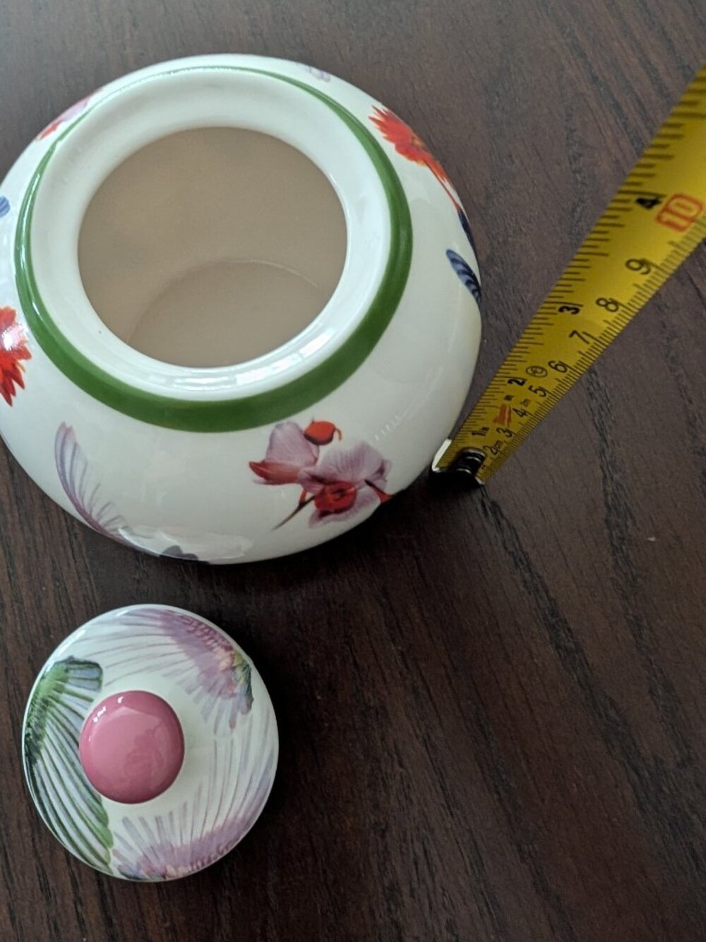 PAUL CARDEW Hummingbirds Flowers Sugar Trinket Bowel Dated 2007 Art Decor - Picture 8 of 10